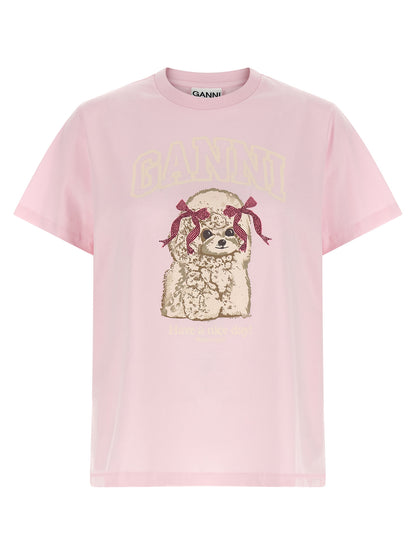 Ganni Multicolor Organic Cotton T-Shirt