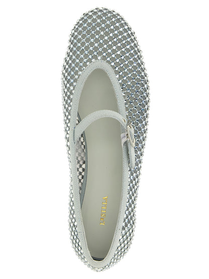 LE SILLA Silver Polyamide Ballet Flats