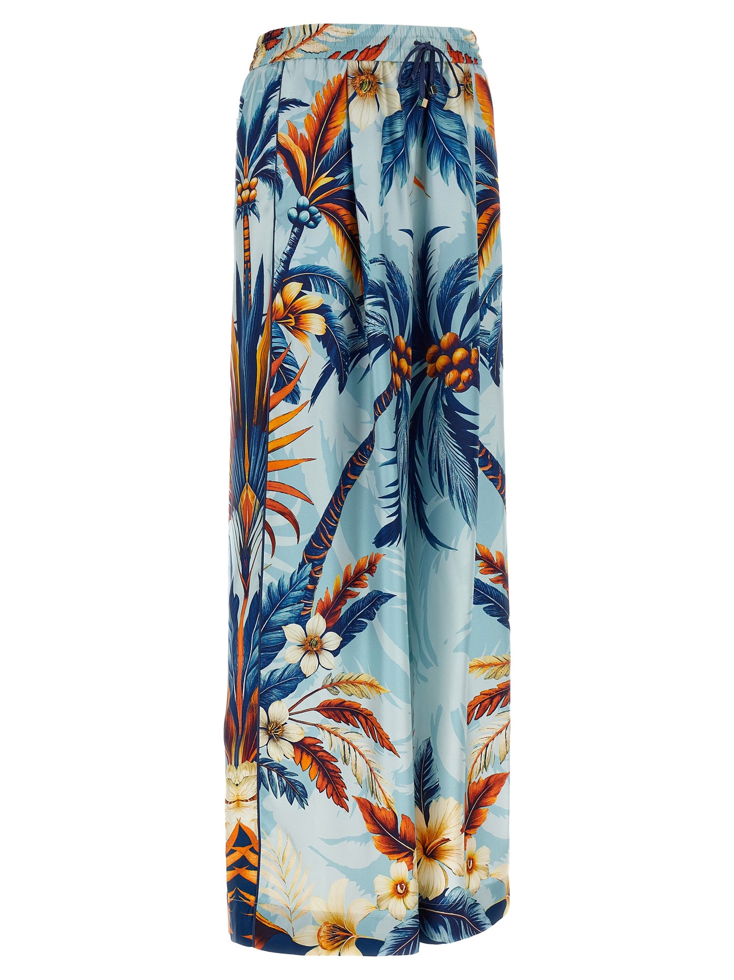 F.R.S. - FOR RESTLESS SLEEPERS Blue Silk Casual Pants