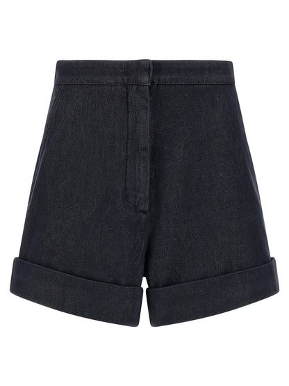 Max Mara Blue Cotton Bermuda Shorts