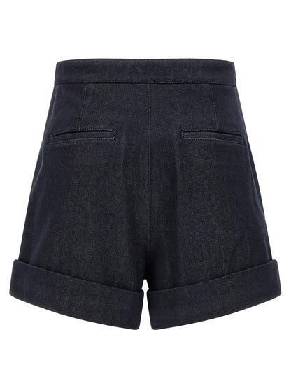 Max Mara Blue Cotton Bermuda Shorts
