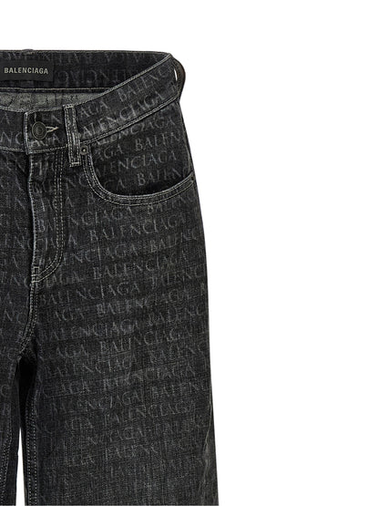 Balenciaga Black Cotton Flared Jeans