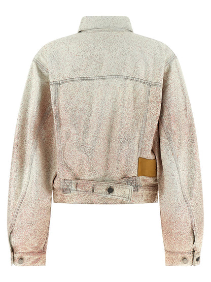 Haikure Gray Cotton Denim Jacket
