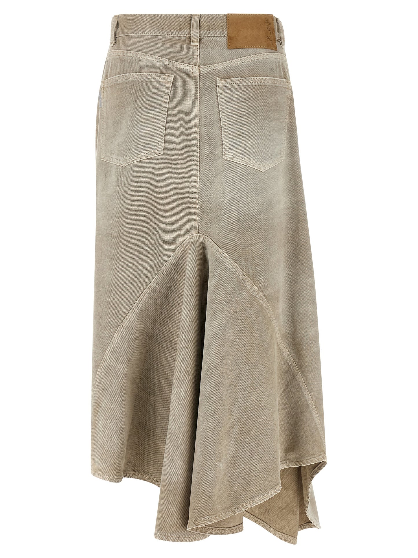 Haikure Gray Cotton Midi Skirt