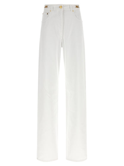 Versace White Cotton Straight-Leg Jeans