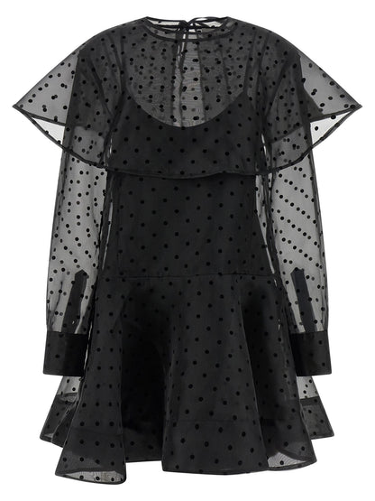 Ganni Black Recycled Polyester Short Dress