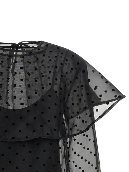 Ganni Black Recycled Polyester Short Dress