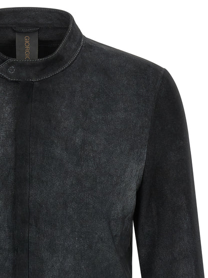 GIORGIO BRATO Black Lamb Leather Leather Jacket