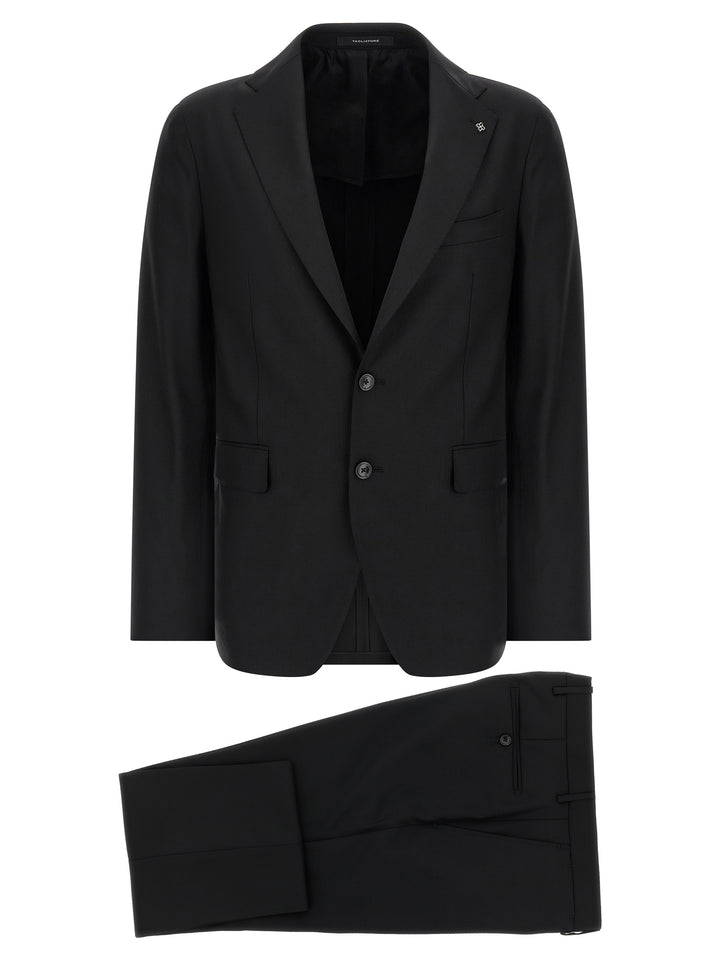 Tagliatore Black Virgin Wool Two-Piece Suit