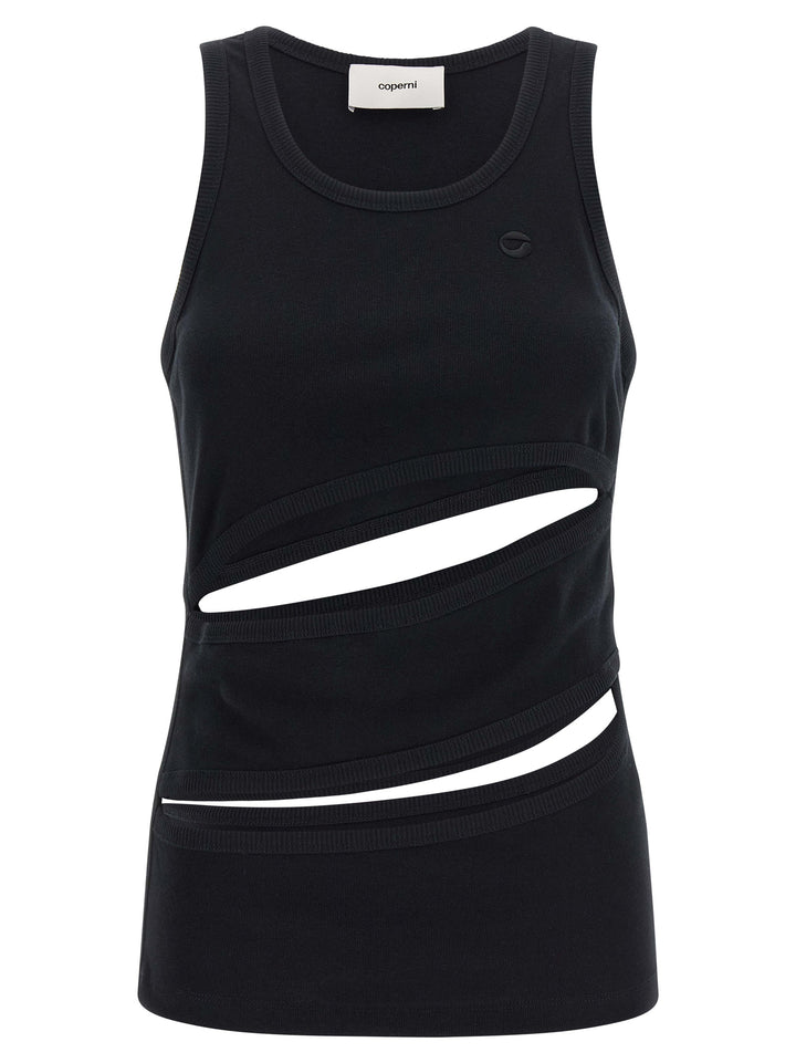 Coperni Black Organic Cotton Tank Tops