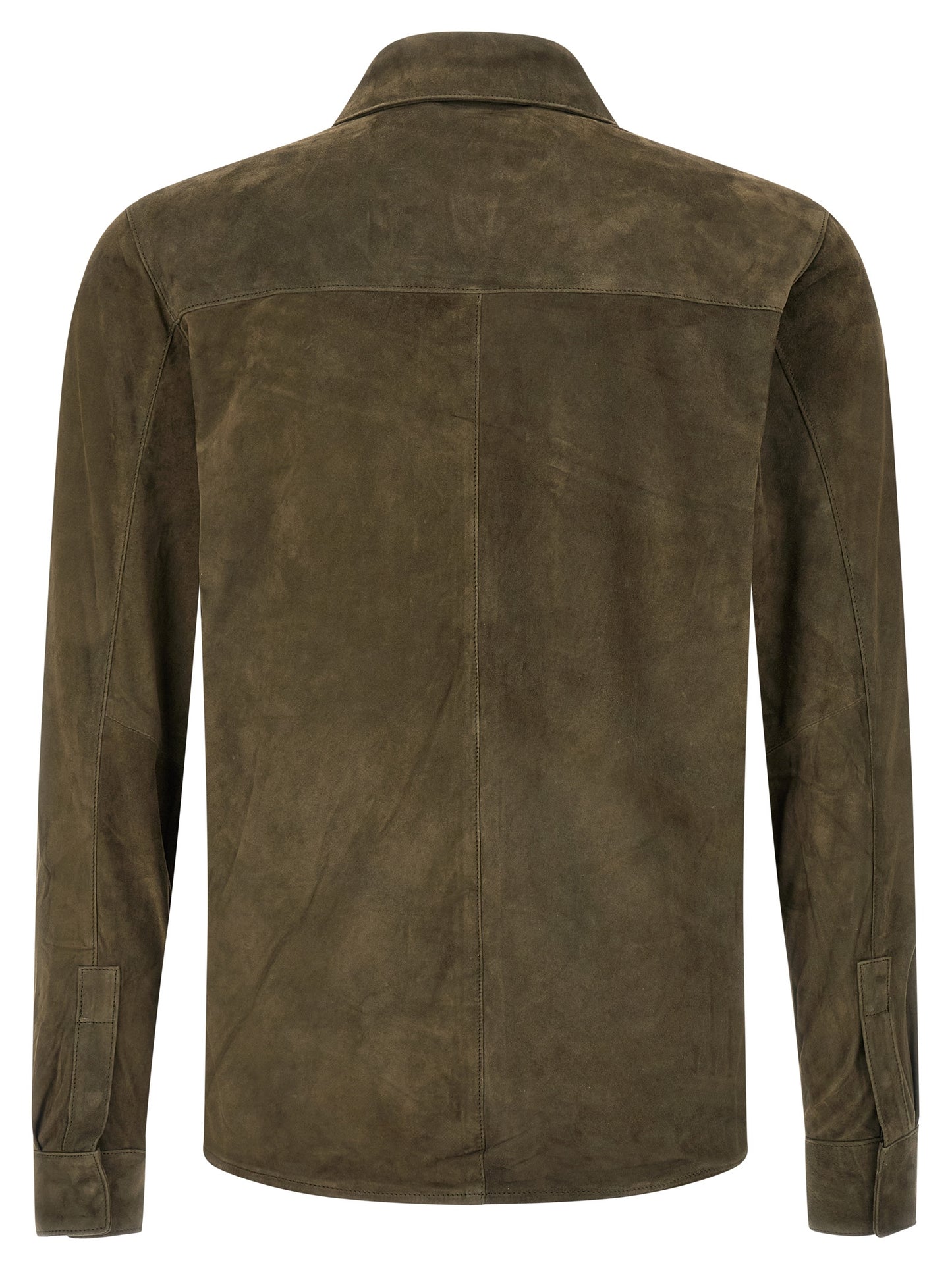 GIORGIO BRATO Bicolor Suede Leather Blouse