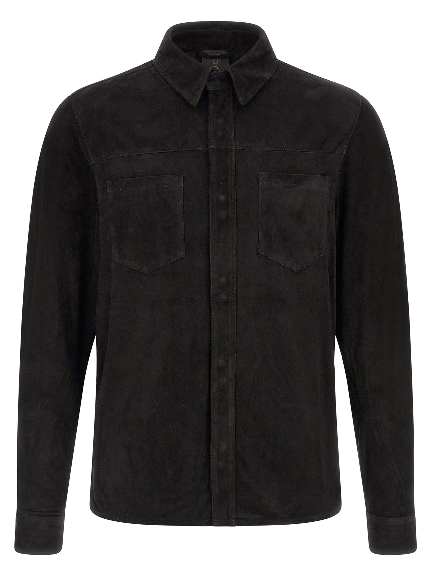 GIORGIO BRATO Black Suede Leather Blouse