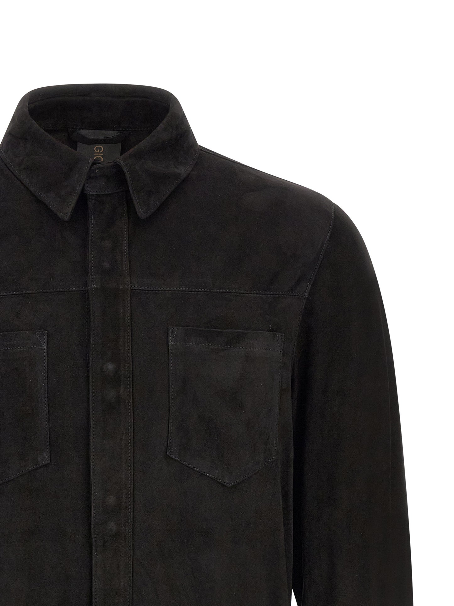 GIORGIO BRATO Black Suede Leather Blouse