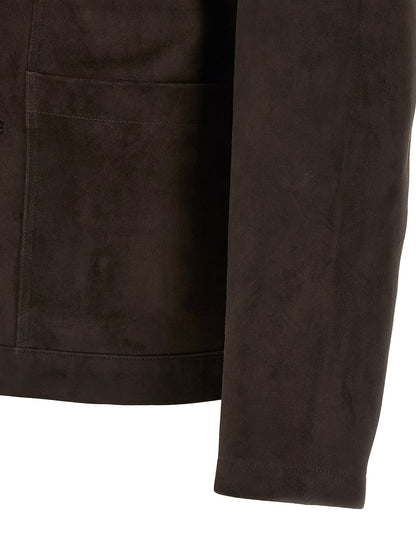 GIORGIO BRATO Brown Suede Leather Leather Jacket