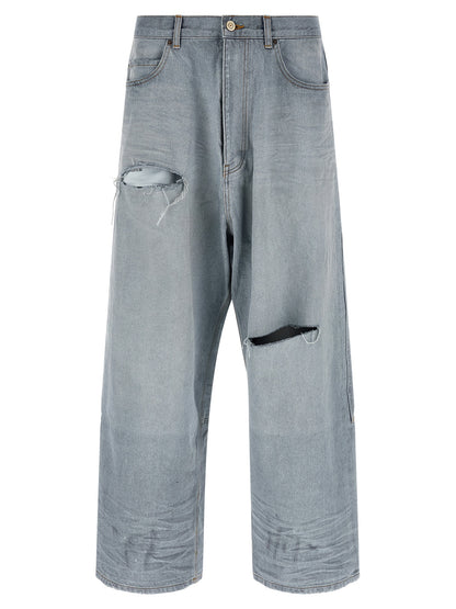 Balenciaga Blue Cotton Relaxed Fit Jeans