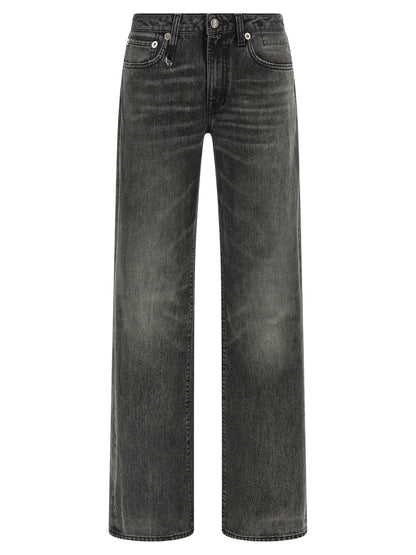 R13 Gray Cotton Straight-Leg Jeans