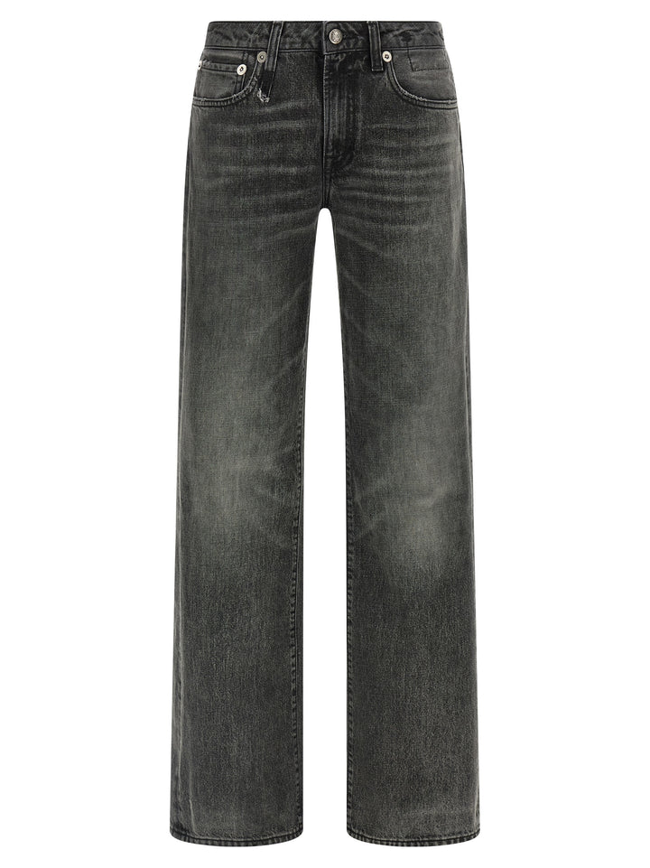 R13 Gray Cotton Straight-Leg Jeans