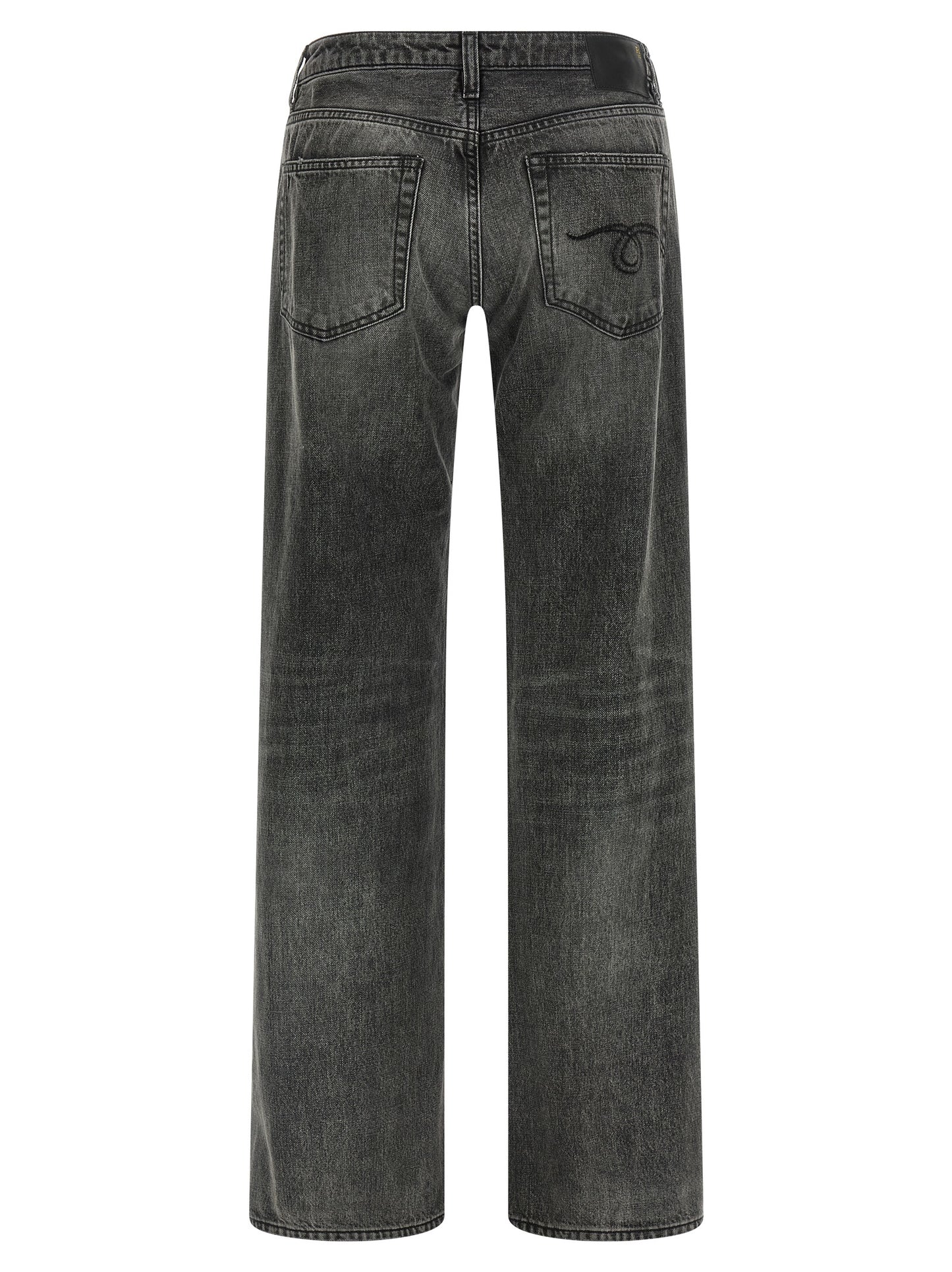 R13 Gray Cotton Straight-Leg Jeans