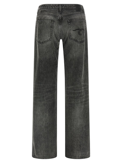 R13 Gray Cotton Straight-Leg Jeans