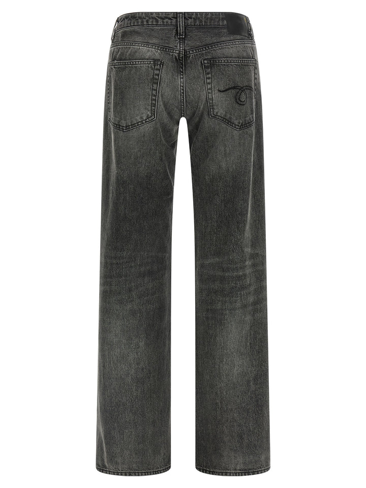 R13 Gray Cotton Straight-Leg Jeans