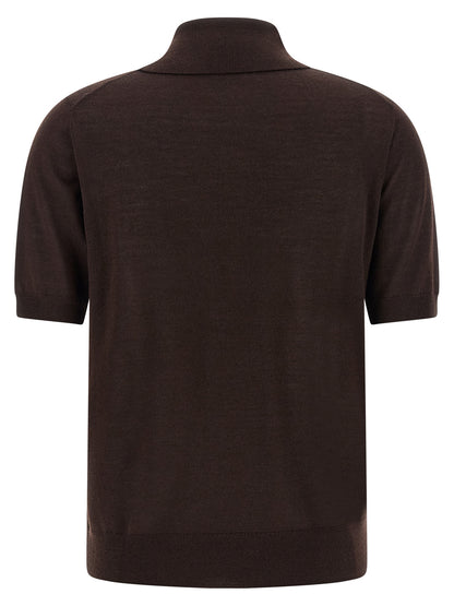 P.A.R.O.S.H. Brown Wool Polo Shirt