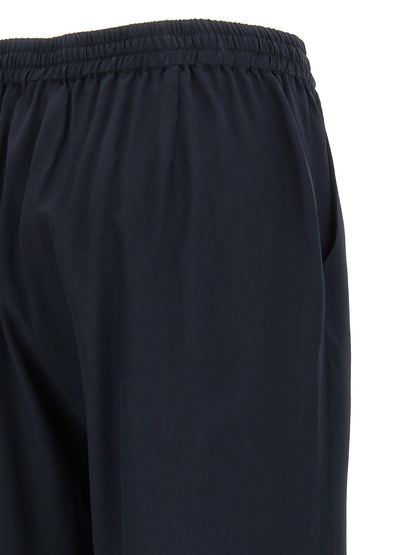 P.A.R.O.S.H. Blue Silk Casual Pants