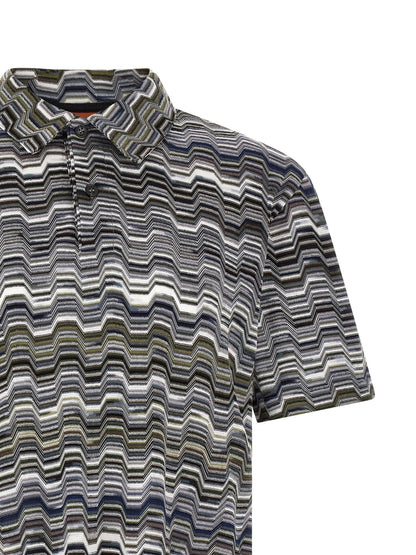 Missoni Bicolor Cotton Polo Shirt