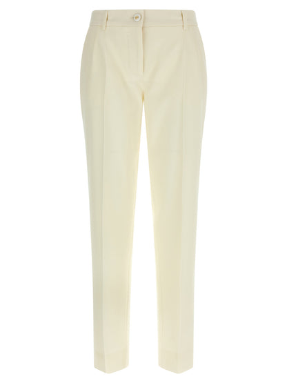 Dolce & Gabbana White Virgin Wool Dress Pants
