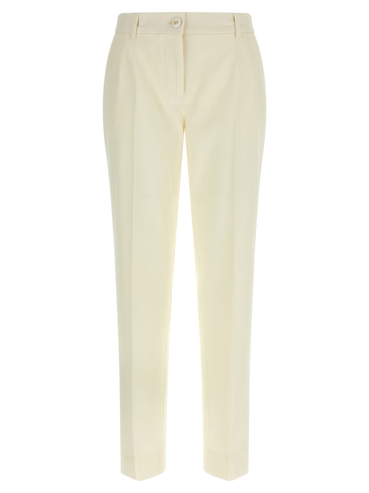 Dolce & Gabbana White Virgin Wool Dress Pants