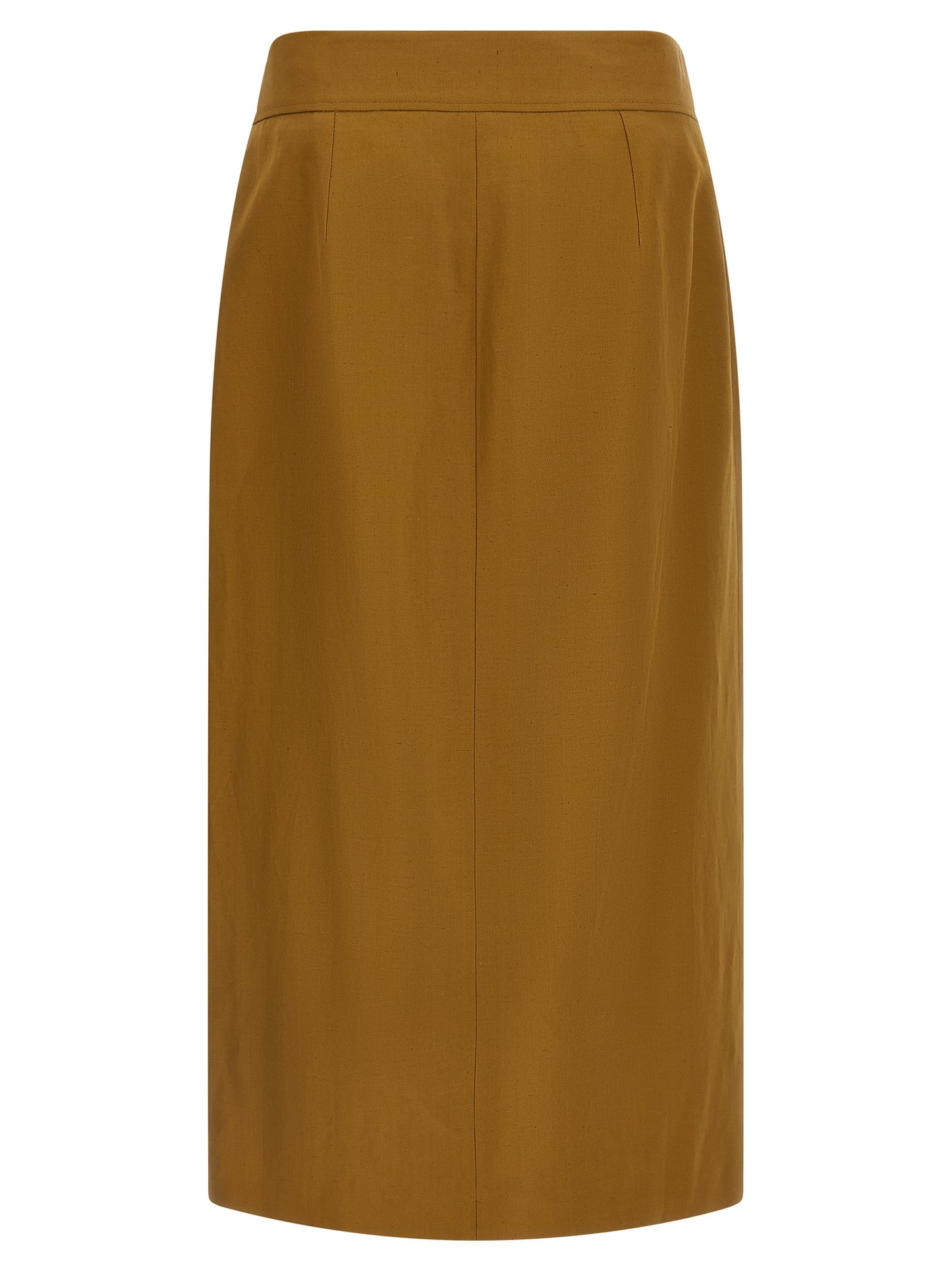 Alberto Biani Brown Viscose Midi Skirt