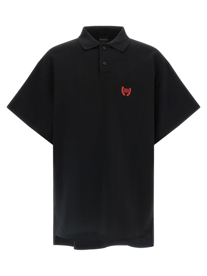 Balenciaga Black Cotton Polo Shirt