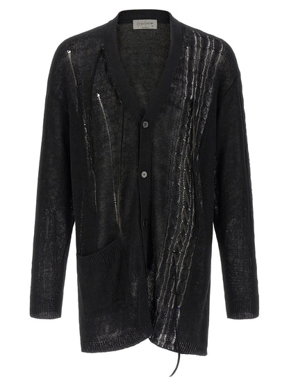 Yohji Yamamoto Black Linen Cardigan