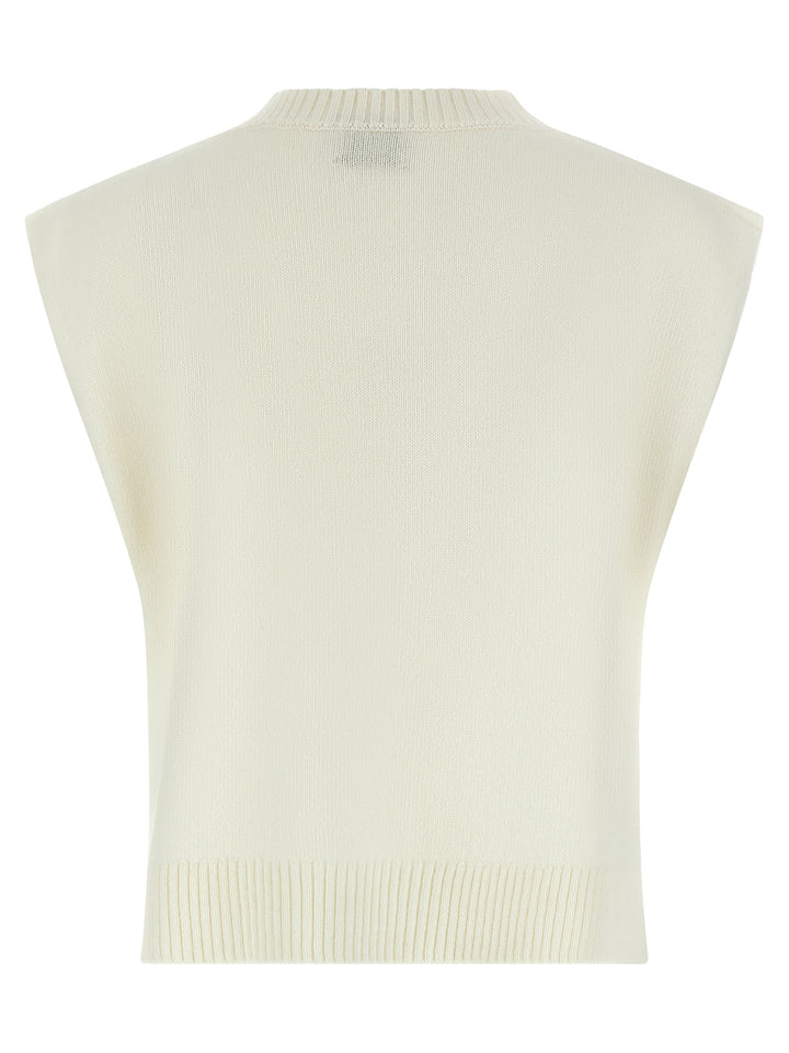 BE YOU White Cashmere Sleeveless Jacket