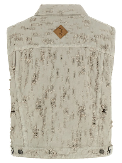 Haikure Gray Cotton Sleeveless Jacket