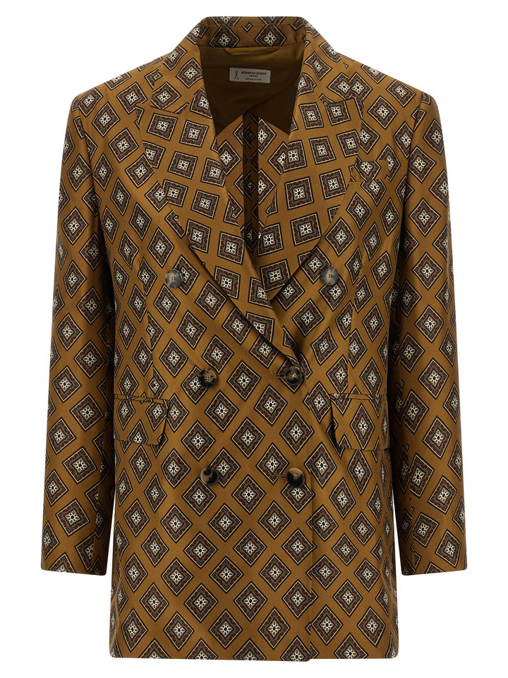 Alberto Biani Brown Silk Blazer