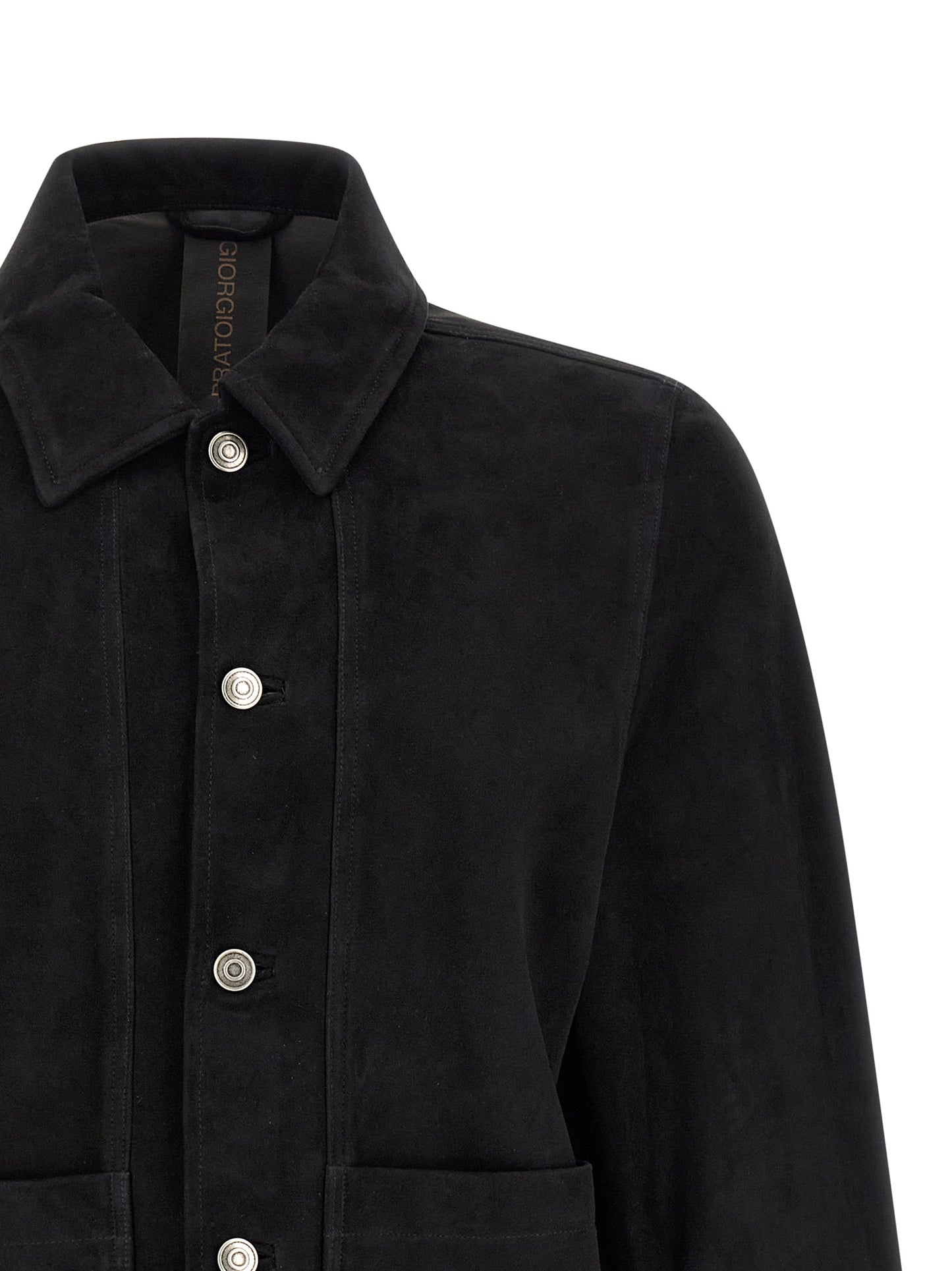 GIORGIO BRATO Black Suede Leather Leather Jacket