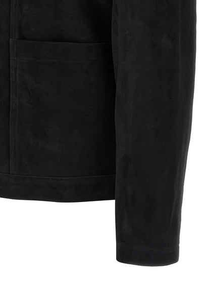 GIORGIO BRATO Black Suede Leather Leather Jacket