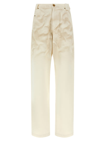 WILLY CHAVARRIA Beige Cotton Tapered Jeans