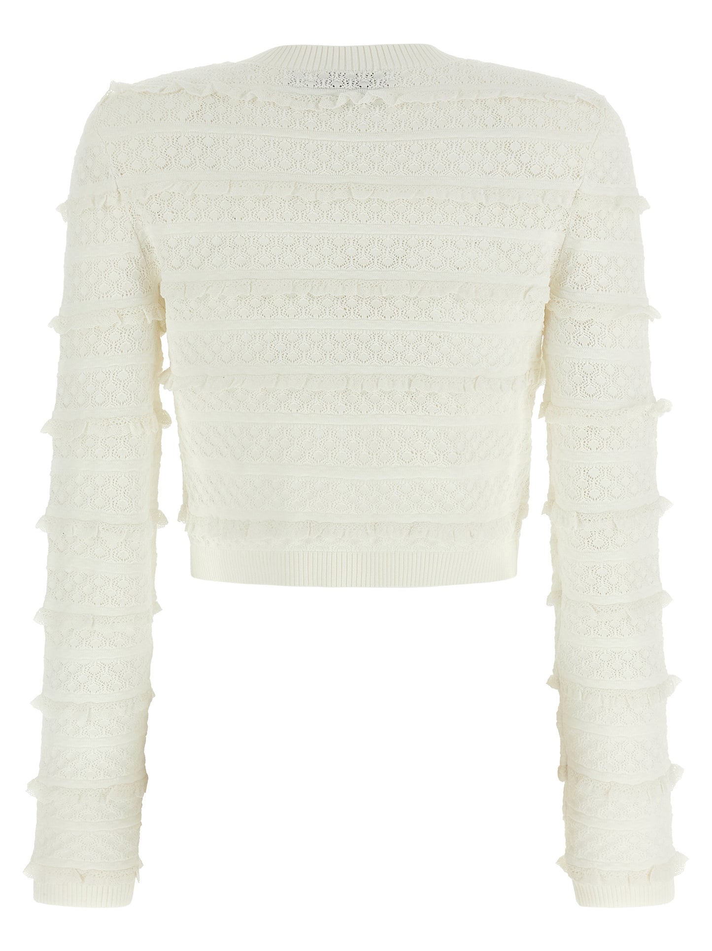 Self-Portrait White Viscose Cardigan