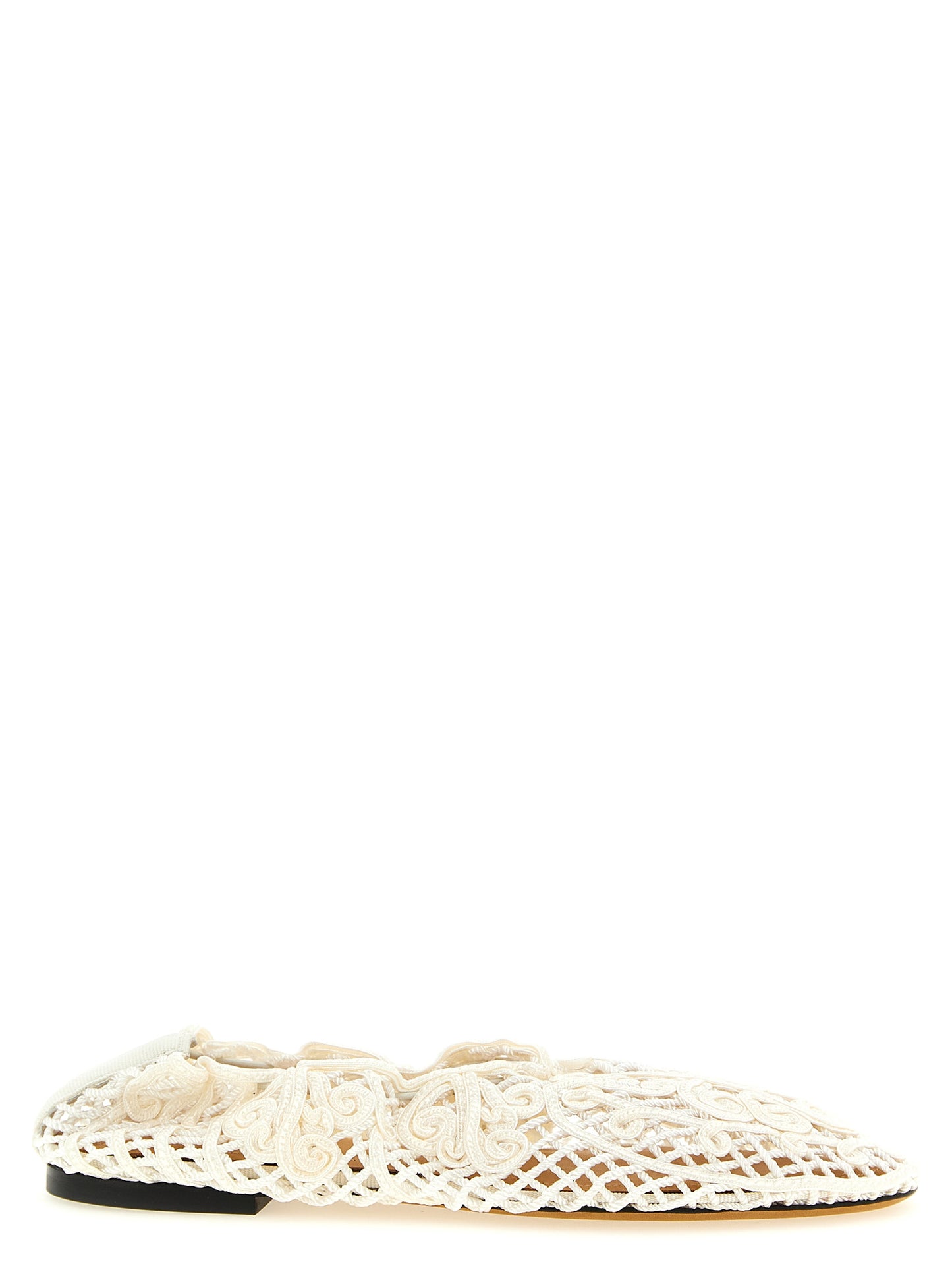 ODISSI White Polyester Ballet Flats