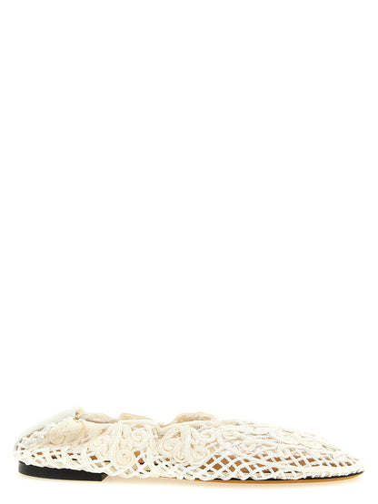 ODISSI White Polyester Ballet Flats