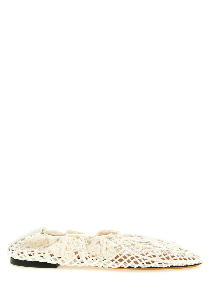 ODISSI White Polyester Ballet Flats