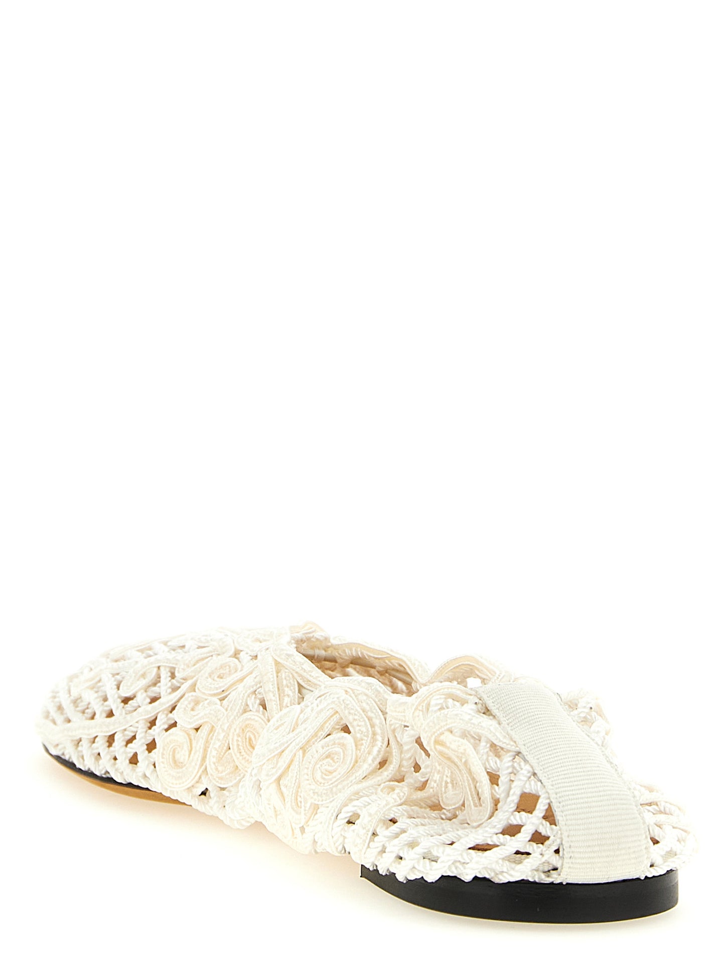 ODISSI White Polyester Ballet Flats