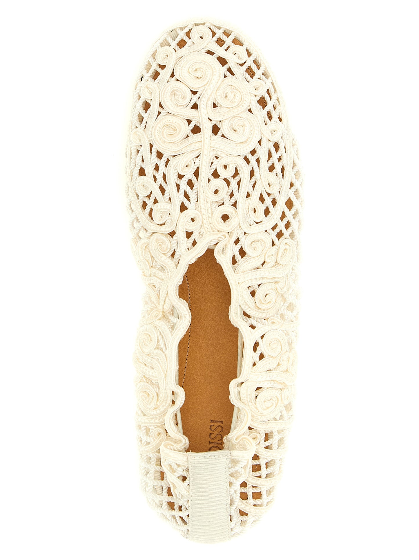 ODISSI White Polyester Ballet Flats