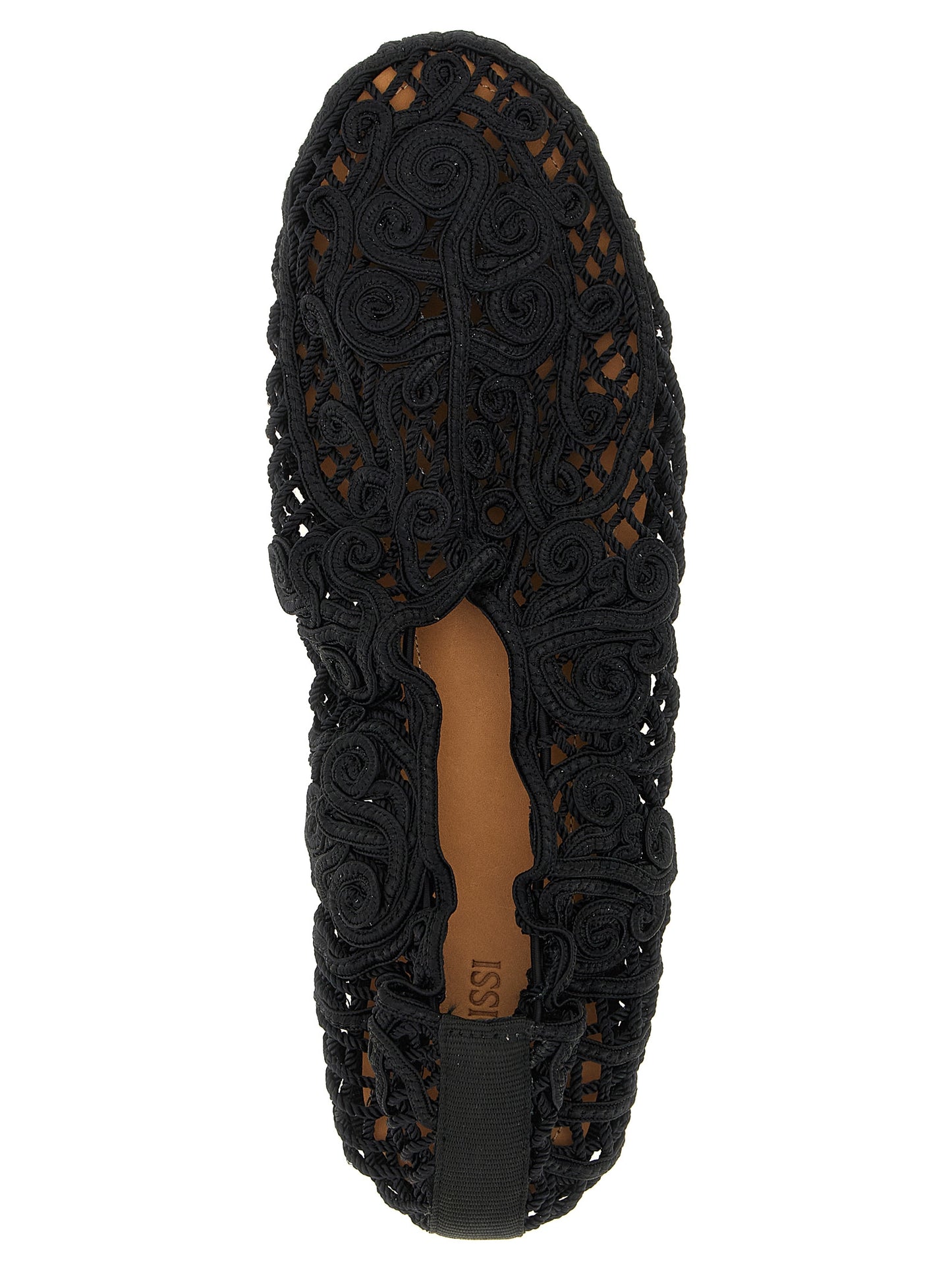 ODISSI Black Polyester Ballet Flats