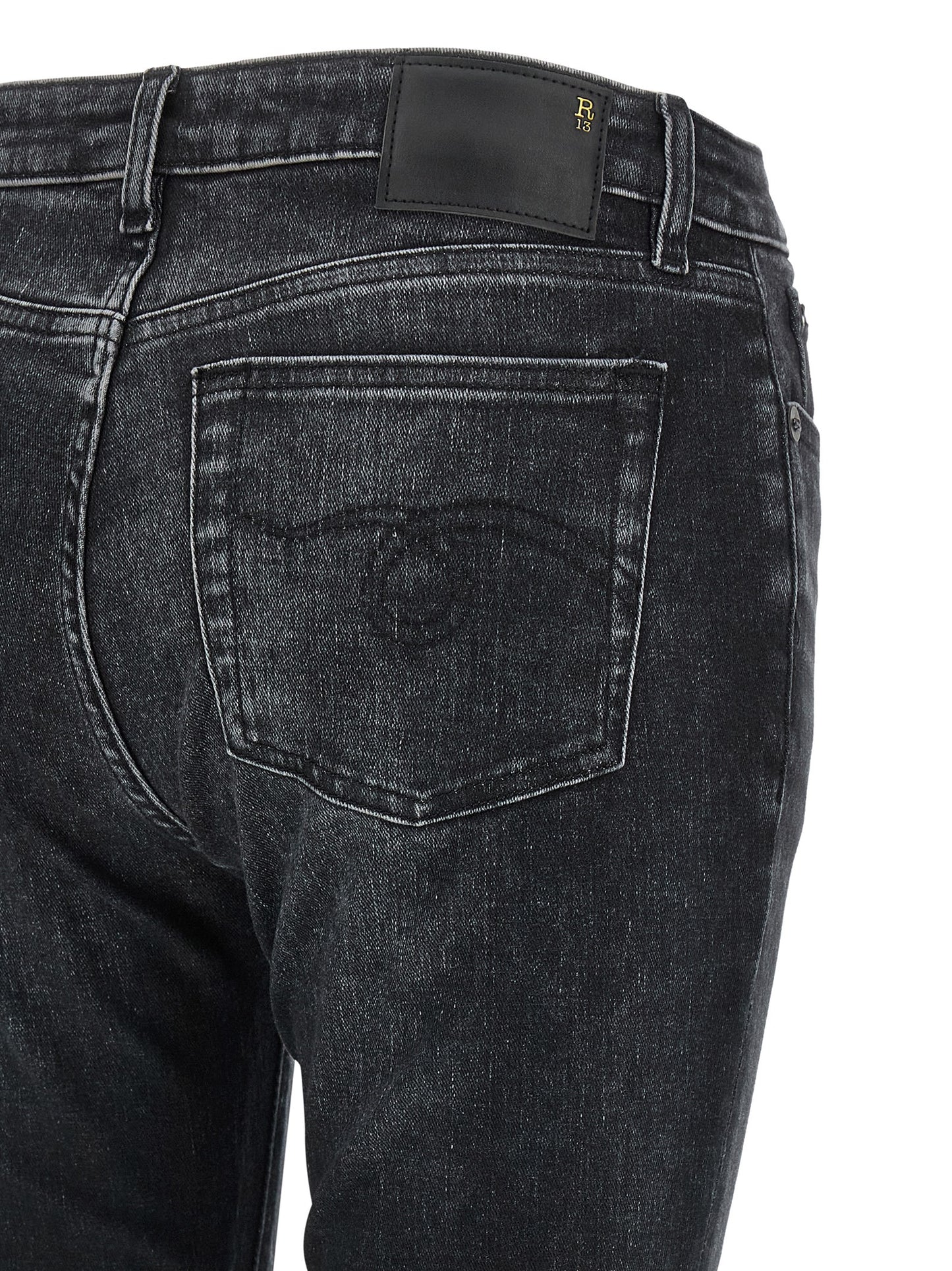 R13 Black Cotton Jeans Denim