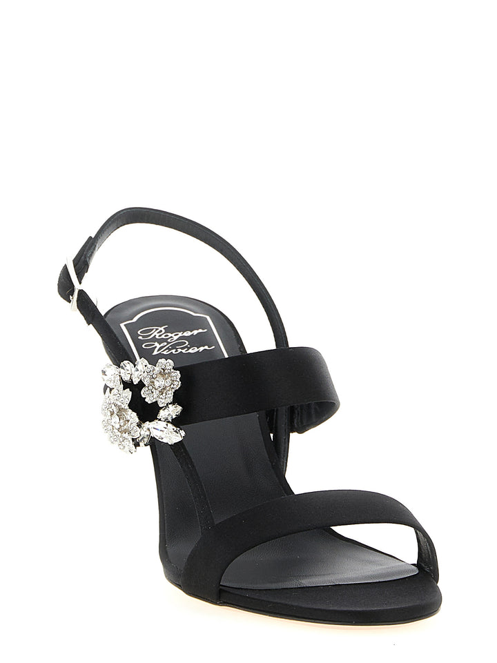 Roger Vivier Black Viscose Stiletto Heel Sandals