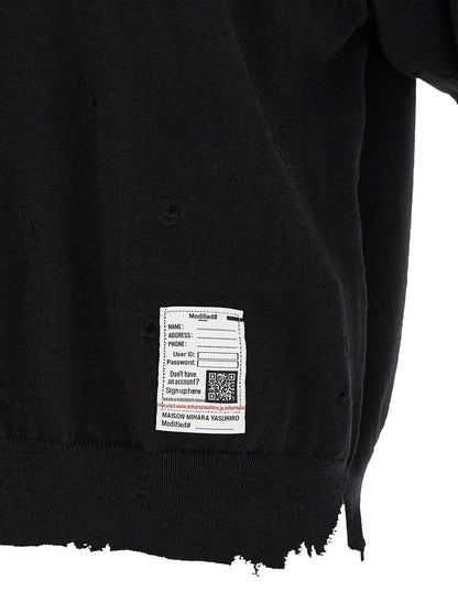 Maison Mihara Yasuhiro Black Cotton Polo Shirt