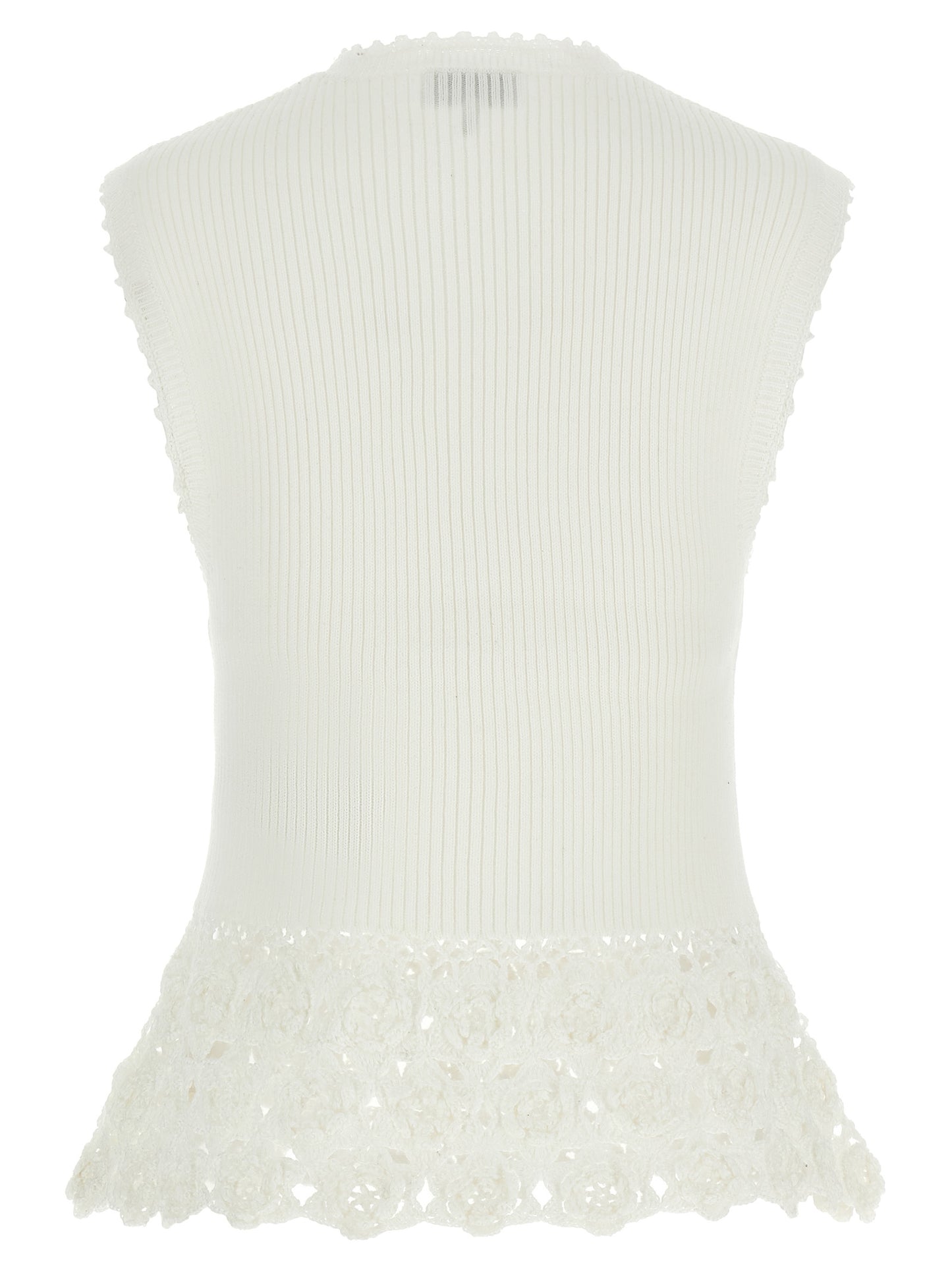 Ganni White Organic Cotton Sleeveless Jacket