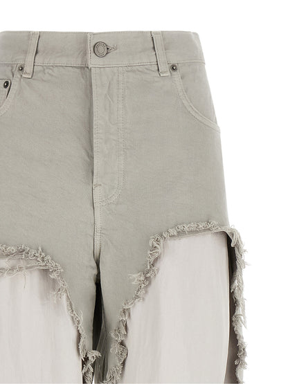 Haikure Gray Cotton Flared Jeans